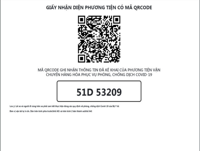 Tem nhận diện xe tải luồng xanh của cục đường bộ