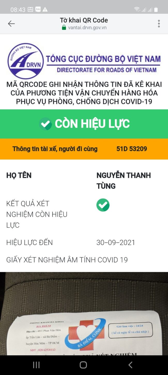 Thẻ nhận diện xe tải chở hàng trên luồng xanh