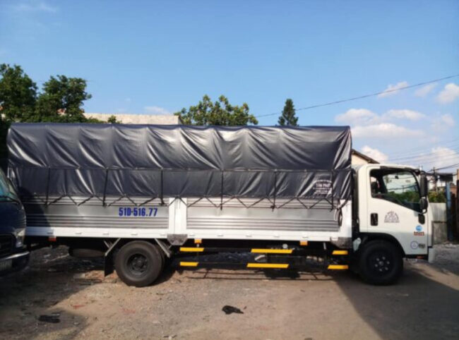 Cho thuê xe tải 5 tấn chở hàng kích thước dài 6m2, ngang 2m1, cao 2m2 Cho thuê xe tải 5 tấn chở hàng kích thước dài 6m2, ngang 2m1, cao 2m2