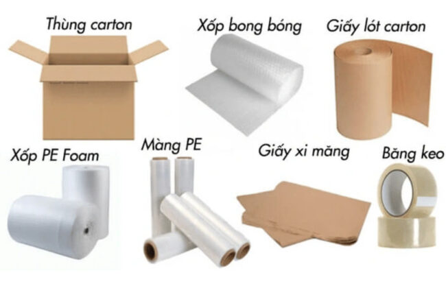 Chuyển bị vật tư đóng gói chuyển nhà